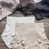 Roupa íntima feminina de cintura alta, modeladora e sem costura para outono e inverno, com forro de seda de amoreira respirável e antibacteriano para conforto e calor, em design triangular