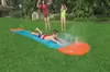 Bestway52328 Tobogán Acuático para Tres Personas, Parque Acuático Infantil, Tapete con Aspersor de Agua, Doble Tobogán Acuático para Césped