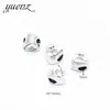 YuenZ collar pulsera con forma de corazón con cuentas de aleación de zinc plata antigua con agujeros cuentas de amor en inglés 10 * 10MM R53
