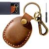 Localizador Airtag Estuche de Cuero Cuero PU Mascota Localizador Antiperdida Tarjeta IC de Control de Acceso Llavero Estuche Protector Llavero