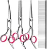 Tesouras para Tosquia de Animais de Estimação, Tesouras Integradas de Aço para Aparar Pelos de Cachorro, Tesouras Domésticas de Dentes Planos, Tesouras Curvas, Suprimentos para Animais de Estimação