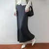 Falda de Punto 100% Lana con Dobladillo Inclinado para Mujer, Nueva Colección Otoño/Invierno 2026, Ajustada, Elástica, Cintura Alta, Bodycon