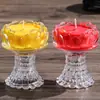 Portavelas de Vidrio Transparente Alto Amarillo Lotus Rojo Mantequilla Sin Humo Sin Cera Resistente a Altas Temperaturas Fabricante Doméstico