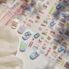 Pegatinas Tomoni para Uñas con Relieve Populares Lindas Europeas y Americanas Ultra-Delgadas Sin Rastro Pegatinas para Uñas Pegatinas de Material de Palabras de Color