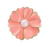 Broche de Perla y Flor Fresca Pétalos Rosas Pin Versátil Accesorio para Traje de Verano Abrigo Corsage Accesorio DIY