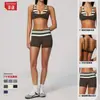 Nuevo conjunto de yoga de lunares Zechuang con tirante halter, diseño de dos piezas falso, conjunto deportivo de secado rápido para correr y fitness 4549