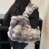 Bolsos para Mujer, Nuevos Estilos Otoño e Invierno, Versátiles y Sencillos, Bolsos de Felpa, Gran Capacidad, Bolsos de Mano Tote, Bolsos de Compras, Bolsos de Hombro