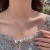 Colar de Caqui com um Design Luxuoso e Único para Mulheres, Novo Conjunto de Joias Vintage Outono/Inverno 2025, Corrente para Clavícula