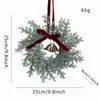 Corona Navideña Pequeña con Lazo, Accesorios de Campana, Decoraciones de Pino y Ciprés, Venta al por Mayor Transfronteriza, Portavelas Navideño Artificial Colgante