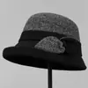 Sombrero de Invierno de Estilo Nuevo para Mujeres de Mediana Edad y Mayores, Sombrero Cálido para Abuela y Mamá, Sombrero de Pescador de Lana con Forro de Felpa para Damas, Elegante