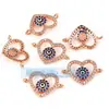 Accesorios para Joyería DIY Cobre Puro Chapado en Oro Microincrustado Ojos de Diablo Forma de Corazón Conector Triángulo