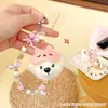 Buenas Noches Cookie Bear Cadena de Cuentas para Teléfono Móvil Muñeco Tridimensional de Cabeza Grande Peluche Cadena para Funda de Teléfono Móvil Accesorios Colgantes