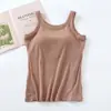 Top de Alça Larga com Bojo Feminino Peça Única de Roupa Íntima Top Longo Anti-deslizamento