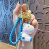 Llavero Colgante Oso Violento de Dibujos Animados de Resina Encanto para Bolso de Pareja Cordón para Llave de Coche Colgante para Teléfono Pequeño Regalo