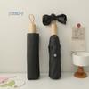 Paraguas Plegable Simple Paraguas para Sol y Lluvia Sombrilla Anti-UV Pequeño Portátil de Alto Valor Engrosado de Goma Negra