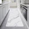 Alfombra de cocina franela marmoleada para el hogar tapete para piso tipo tira estilo ins alfombra para mesa de centro de sala se puede personalizar