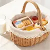 En Stock Canasta de Picnic Tejida a Mano de Sauce Bolsa de Almacenamiento Bolsa de Regalo para Exportación Canasta de Almacenamiento para Vino y Dulces