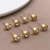 Pendientes de Acero Inoxidable Chapados en Oro con Forma de Taza de Coche y Pedrería Colgante, Accesorios para Pendientes Hechos a Mano DIY