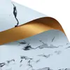 Materiais de Embalagem para Buquês Atacado Transfronteiriço, Papel de Embrulho Floral à Prova d'Água, Papel com Padrão de Mármore e Folha de Ouro, Papel de Embrulho para Flores