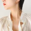 Pendientes metálicos personalizados con aros de estilo europeo y americano para mujer, tendencia de moda transfronteriza, pendientes chapados en oro de acero y titanio, accesorios.