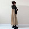 Vestido largo con capucha y cuello alto, estilo japonés y coreano, para mujer, talla 939