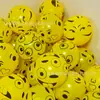 Globos Redondos de 12 Pulgadas con Cara Sonriente y Expresiones Divertidas, Puestos Callejeros, Decoración de Atmósfera Festiva Fiesta Globos de Expresión Amarillos de Dibujos Animados