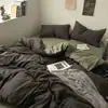Juego de cuatro piezas de ropa de cama de 100 hilos, sábana bajera, funda de edredón de 2.0 m Funda de edredón doble, juego de tres piezas para cama