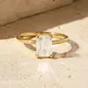Anillo de Plata de Ley 925 Cruz Europea y Americana Anillo de Diamante Moissanita Color D Grado VVS Chapado en Oro de 18K Anillo para el Dedo Índice Lujo Ligero Minimalista