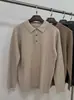 Camisa Polo de Malha Masculina Manga Longa Estilo Old Money de Luxo Outono Casual de Negócios Gola Lapela Camada Base Suéter
