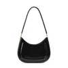 Bolso de Silla de Montar para Mujer Estilo Nuevo, Bolso de Hombro de Cuero Genuino de Alta Gama, Bolso de Mano de Piel de Vaca Negra, Bolso de Hombro Baguette de Nicho para el Día a Día