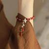 Nueva Pulsera de Bambú con Hebilla de Seguridad de Estilo Antiguo Chino Diseño Nicho Estilo Frío Estilo Nacional Costura Pulsera de Borla de Bambú