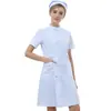  bata blanca para doctor y enfermera al por mayor, bata blanca de laboratorio, de verano, manga corta, para salón de belleza, hospital, se puede personalizar