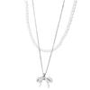 Collar apilado con lazo de diamantes de imitación y perlas Chanel estilo francés, elegante y moderno, con diseño de nicho y cadena de clavícula avanzada.