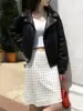 Saia Elegante de Acetato com Bolinhas Sedosas para Mulheres, Nova Saia Midi de Cintura Alta Slim Fit que Cobre o Quadril em Linha A para Primavera/Verão