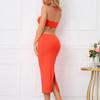 Vestido tubo sexy con espalda descubierta y ombligo al aire con correa colgante para el cuello para comercio exterior transfronterizo Europa y América