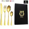 Cubiertos de Acero Inoxidable Transfronterizo de Amazon Cuchillo y Tenedor 1010 Cuchillo, Tenedor y Cuchara de Estilo Occidental Juego de 24 Piezas Cuchillo y Tenedor para Carne Caja de Regalo