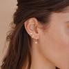 Pendientes de aro de cartílago drapeados transfronterizos de Amazon: exquisitos pendientes de aro dorados sencillos de tres piezas, ideal como regalo.