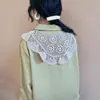 Chal Pequeño Estilo Coreano Primavera y Verano, Bufanda Larga Delgada de Seda, Encaje Calado, Chaleco Versátil Protección Solar, Pañuelo Pequeño