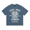 Camiseta Vintage Suelta de Manga Corta con Cuello Redondo Lavada y Desgastada Estilo Americano San Miguel 2026 para Hombres y Mujeres Moderna