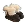 Botas de Nieve Estilo Retro Versátil Suave para Mujer 2026 Invierno Más Terciopelo Cálido Botas de Algodón Zapatos de Algodón Elegantes Botas Cortas de Piel