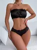 Conjunto de Lencería Strapless Europeo, Americano y del Sudeste Asiático Transfronterizo para Mujer, Tela de Satín, Satín Brillante, Conjunto de Sujetador sin Varillas, Top Tubo de Envolver
