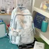 Mochila nueva tie-dye, mochila de nicho de alto valor, mochila estudiantil de gran capacidad, mochila estudiantil de bloques de color