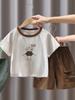 7437 Roupas Infantis Roupa de Verão para Crianças Camiseta Estampada de Desenho Animado de Manga Curta da Moda para Meninos Roupas de Estilo Verão 2026 Novo Estilo