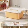 Caixa de armazenamento de plástico espesso com tampa, adequada para uso doméstico, com alças, para organização de mesa, grande capacidade, para lanches e brinquedos, caixa organizadora quadrada