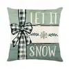 Funda de almohada navideña transfronteriza con estampado verde fresco para decoración de sofá en casa, funda de cojín para dormitorio, venta al por mayor