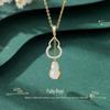 Colar Tichia Real Pat Natural de Jade Hetian para Mulheres Estilo Nacional Elegante Corrente Oca S925 Prata Esterlina para Clavícula