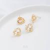 Aretes Conservadores de Color Chapados en Oro de 14K con Superficie de Diamante Marco en Forma de Corazón Porta Cuentas Hechos a Mano DIY Adhesivo Perla Accesorio de Joyería Materiales