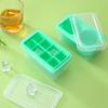 Hielera de Silicona con Caja de Almacenamiento 8 Compartimentos Cuadrada Hielera Presiona Fácil de Desmoldar Molde para Hielo con Tapa Bola de Hielo Redonda de 2 Orificios