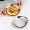 Bandeja de Acero Inoxidable 304 con Doble Asa Plato Comercial para Snacks de Pollo Frito Plato para Pasta de Barbacoa Plato de Postre de Restaurante Plato de Barbacoa