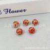 Cobre Puro Esmaltado Chapado en Oro Azul Quemado Loto Rojo Agujero Pasante Bola Cuentas pulsera hecha a mano Ropa Accesorios Azul Quemado